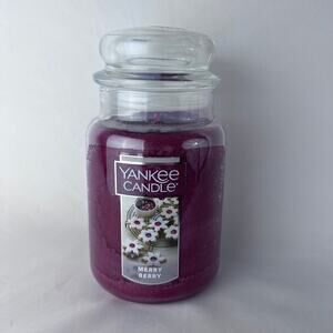 Yankee Candle MERRY BERRY Large Jar 22 oz Red New-NEVER LIT